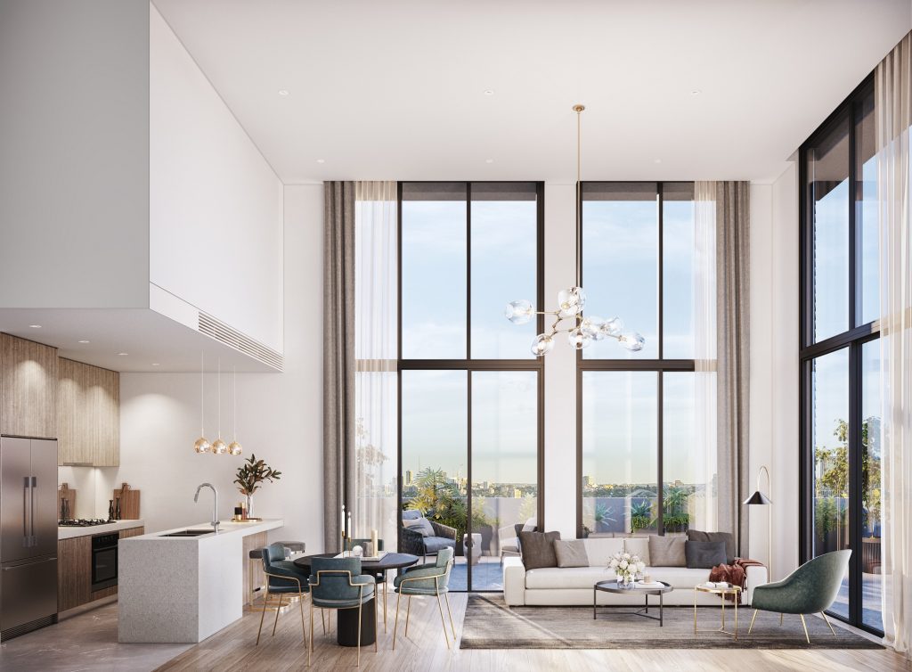 Origin Epping penthouse living room